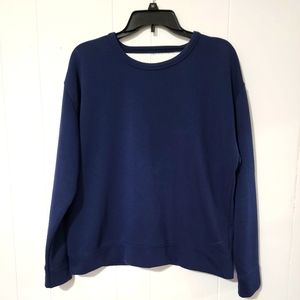 Nike Dri Fit Open V Back Gray Pullover Sweatshirt Women's